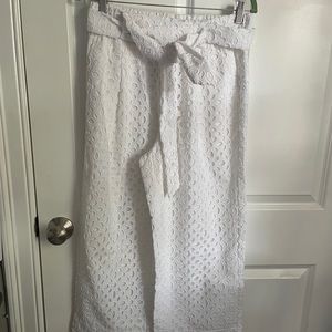 JCrew White Eyelet Pants